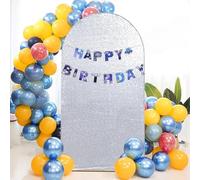 7.2 FT Arch Backdrop Covers Sequin Backdrop Silver Arch Cover for Wedding Party Birthday Flower Balloon Stand (7.2ft, Silver)