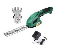 7.2 V Hedge Trimmer Grass Shear, 2 In 1 Electric Bush Trimmer/Small Grass Cutter Hedge Trimmers Cordless with 2 Interchangeable Blades & 1pcs Rechargeable Batteries & Charger for Garden, Shrub