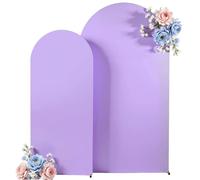 7.2FT 6FT Wedding Arch Backdrop Cover, Double-Sided Lavender Spandex Fitted Arch Stand Cover Chiara Backdrop Cover for Wedding, Baby Shower, Party, Photography Decorations
