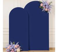 7.2FT 6FT Wedding Arch Backdrop Cover, Double-Sided Navy Blue Spandex Fitted Arch Stand Cover Chiara Backdrop Cover for Wedding, Baby Shower, Party, Photography Decorations