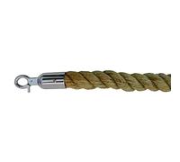 7.2ft Crowd Control Rope Twisted Hemp Barrier Rope for VIP Queue Management Silver Hook for Hotels Events and Business Facilities