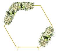 7.2FT Hexagon Wedding Arch, Metal Arch Backdrop Stand for Wedding Party Decoration Graduation Anniversary Baby Shower Background, Indoor Outdoor Backdrop Frame Decoration(Golden)