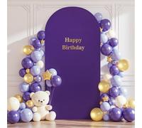 7.2FT Purple Arch Backdrop Cover,Spandex Fitted Wedding Arch Stand Covers Round Top Chiara Arch Covers Stretchy Backdrop for Birthday Party Ceremony Banquet Decoration