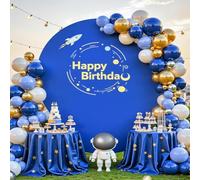 7.2FT Royal Blue Round Backdrop Cover for 5 to 7.2ft Circle Arch Stand - Haefoo Round Arch Cover Circle Backdrop Cover for Birthday, Wedding Arch, Baby Shower Photography Background Party Decor