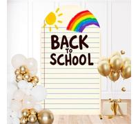 7.2FT Wedding Arch Backdrop Cover Back to School Arch First Day Schools Classroom Portrait Welcome Back Spandex Fitted Round Top Backdrop Stand Cover for Ceremony Banquet Birthday Party Decor