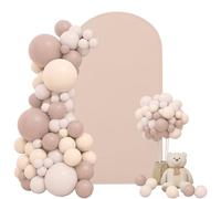 7.2FT Wedding Arch Cover Stretchy Fitted Arch Cover Round Top Stand Covers Double-Side Chiara Cover Backdrop Cover for Wedding Birthday Party Ceremony Baby Shower Decoration(Nude)