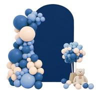 7.2FT Wedding Arch Cover Stretchy Fitted Arch Cover Round Top Stand Covers Double-Side Chiara Cover Backdrop Cover for Wedding Birthday Party Ceremony Baby Shower Decoration(Navy Blue)