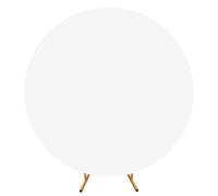 7.2FT White Round Wedding Arch Backdrop Cover For 7FT/7. Circle Stand, Polyester Fitted Wedding Arch Cover(White,6ft)