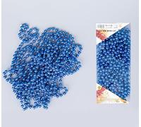 7.2m (24ft) Blue Shiny Christmas Bead Chain Metallic Xmas Beaded Garland Artificial Pearls Tinsel For Christmas Tree Hanging Decorations DIY Art & Crafts Jeweller