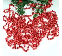 (Red) 24ft Hanging Bead Garland Christmas Tree Decorations Xmas Party Tinsel String