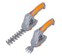 7.2V 2 in 1 Cordless Hedge Trimmer Cutter, Bulit in Lithium Battery, 2 Blades for Shrubs & Grass Terratek Orange One Size