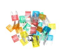 7/30/35/50/60pcs Medium Mini Auto Car Fuses 5/10/15/20/25/30A Standard Blade Fuse Assortment Set Kit for Auto Car Truck(30pcs)