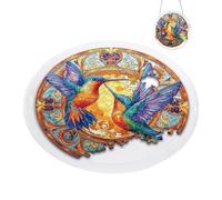 7.3in Acrylic Puzzle Catcher Window Decoration with Metal, D | Round Design Artistic Art Piece Home Gifting and Room Decoration with Multiple Pattern Optional Indoor Decoration