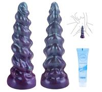 7.4 inch Beginner Small Monster Fantasy Silicone Dragon Dildo Anal Butt Plug Dildos with Strong Suction Cup,Pyramid Shaped Large Anal Plug Prostate Massager Sex Toys for Couples Men Women