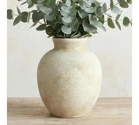 7.4 Inch Vintage Large White Ceramic Flower Vase