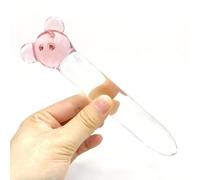 7.48'' Clear Glass Dildo Transparent Crystal Penis G-spot Stimulation Anal Plug Female Masturbator (A)