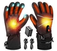 7.4V 3000mAh Rechargeable Battery Heated Gloves for Men Women, Waterproof Touchscreen Electric Ski Gloves, Hand Warmer for Winter Skiing Hunting Cycling Camping