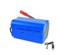 7.4V 4400mAh 18650 Li-ion Battery Pack RC Replacement Rechargeable Battery Pack With JST-2P USB Charger Cable for Airplane DIY, Fishing lights,Doorbell,Handheld Fan, Radio, etc.