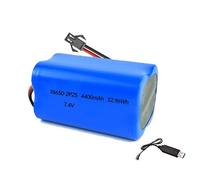 7.4V 4400mAh 18650 Li-ion Battery Pack RC Replacement Rechargeable Battery Pack With SM-2P USB Charger Cable for Airplane DIY, Fishing lights,Doorbell,Handheld Fan, Radio, etc.