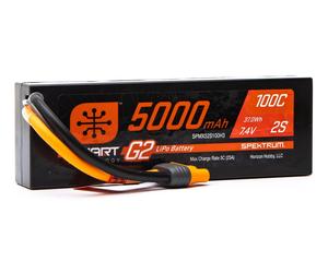 7.4V 5000mAh 2S 100C Smart G2 Hardcase LiPo Battery: IC3 O-SPMX52S100H3