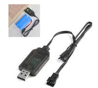 7.4V USB Charger Cable with SM-3P Plug Lipo Rechargeable Battery With Usb Charging Cable for RC Car/RC Plane/RC Tank/RC Boat Drone Quadcopter Airsoft and Other Remote Control Toys