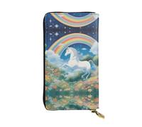 (7.5 * 4.1 inches) Long Clutch Bag, a beautiful unicorns Zipper Leather Wallet with Multiple Compartments Large Capacity, a Good Gift for Friends