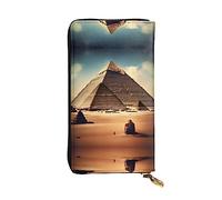 (7.5 * 4.1 inches) Long Clutch Bag, Dreaming of the Pyramids of Khufu Zipper Leather Wallet with Multiple Compartments Large Capacity, a Good Gift for Friends