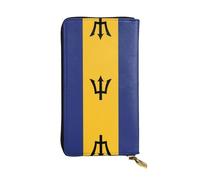 (7.5 * 4.1 inches) Long Clutch Bag, Flag of Barbados Zipper Leather Wallet with Multiple Compartments Large Capacity, a Good Gift for Friends