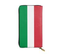 (7.5 * 4.1 inches) Long Clutch Bag, Italian flag Zipper Leather Wallet with Multiple Compartments Large Capacity, a Good Gift for Friends