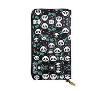 (7.5 * 4.1 inches) Long Clutch Bag, Panda cute face Zipper Leather Wallet with Multiple Compartments Large Capacity, a Good Gift for Friends