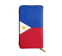 (7.5 * 4.1 inches) Long Clutch Bag, Philippine flag Zipper Leather Wallet with Multiple Compartments Large Capacity, a Good Gift for Friends