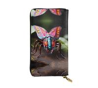 (7.5 * 4.1 inches) Long Clutch Bag, Strange Insects Zipper Leather Wallet with Multiple Compartments Large Capacity, a Good Gift for Friends
