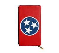 (7.5 * 4.1 inches) Long Clutch Bag, Tennessee State Flag Zipper Leather Wallet with Multiple Compartments Large Capacity, a Good Gift for Friends