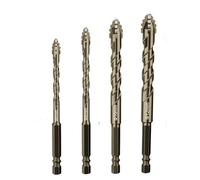 7/5/4/2PCS Optional Heavy-Duty Four Blade Carbide Drill Bit Set For Porcelain Ceramic Glass Marble Concrete Stone Drilling Tools Set,4PCS With Box,A