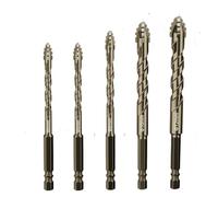 7/5/4/2PCS Optional Heavy-Duty Four Blade Carbide Drill Bit Set For Porcelain Ceramic Glass Marble Concrete Stone Drilling Tools Set,5pcs With box.,A