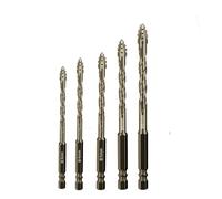 7/5/4/2PCS Optional Heavy-Duty Four Blade Carbide Drill Bit Set For Porcelain Ceramic Glass Marble Concrete Stone Drilling Tools Set,5pcs With Box,A