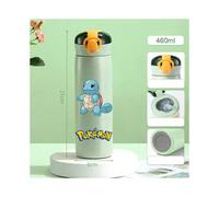 (7-5, 460ml) Pokemon 460ML Pikachu Portable Kids Thermos Mug with Straw Stainless Steel Cartoon Vacuum Flasks Cute Thermal Water Bottle