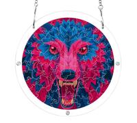7.5'' acrylic puzzle suncatcher, crazy beast wolf berry