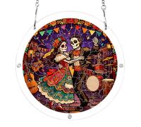 7.5'' acrylic puzzle suncatcher, Mexican Day Of The Dead Skeleton
