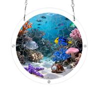 7.5'' acrylic suncatcher puzzle, undermarine colorful fish star picture
