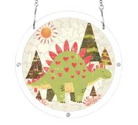 7.5'' acrylic suncatcher puzzles, doodle-style cartoon Dinosaur