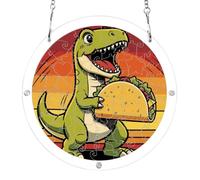 7.5'' diy suncatcher kits, Vintage Dinosaur Eating Taco