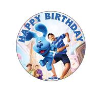 7.5 Inch Blue's Big City Adventure Cake Topper - Round Edible Birthday Cake Decorations, Happy Birthday Cake