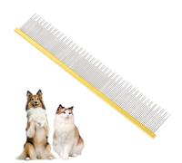 7.5 Inch Dual Tooth Pet Comb for Mats and Tangles，Professional Grooming Comb Removing Excess Hair for Long-Haired Cats and Dog Kit,Prevent Undercoat, Excess Hair,Mats and Tangles,Pet Essential