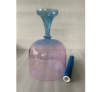 7.5 Inch "F" note heart chakra 432hZ,Crystal singing chalice magic pink & blue color, 3rd octave.