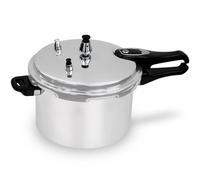 7.5 Litre Dual Handle Pressure Cooker for Kitchen & Catering, Aluminium + Stainless Steel, Suitable for all Hob Types Including Induction Hob - Silver