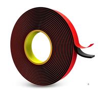 7.5 mm x 5 m Made from 3M PT1100 Double-Sided Professional Adhesive Tape Viscoelastic Acrylate Plus Foam Black Metal Aluminium Glass Thin Carpet Extra Strong