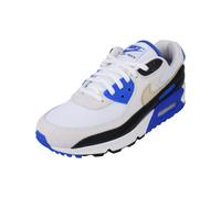 Nike Mens Air Max 90 Premium Sneaker, White Khaki Racer Blue Black, 7.5 UK