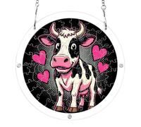 7.5'' puzzle suncatcher, Just A Girl Who Loves Cow