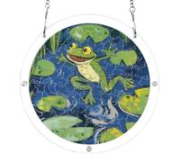 7.5'' puzzle suncatcher kit, Frog jumping on the lily pads